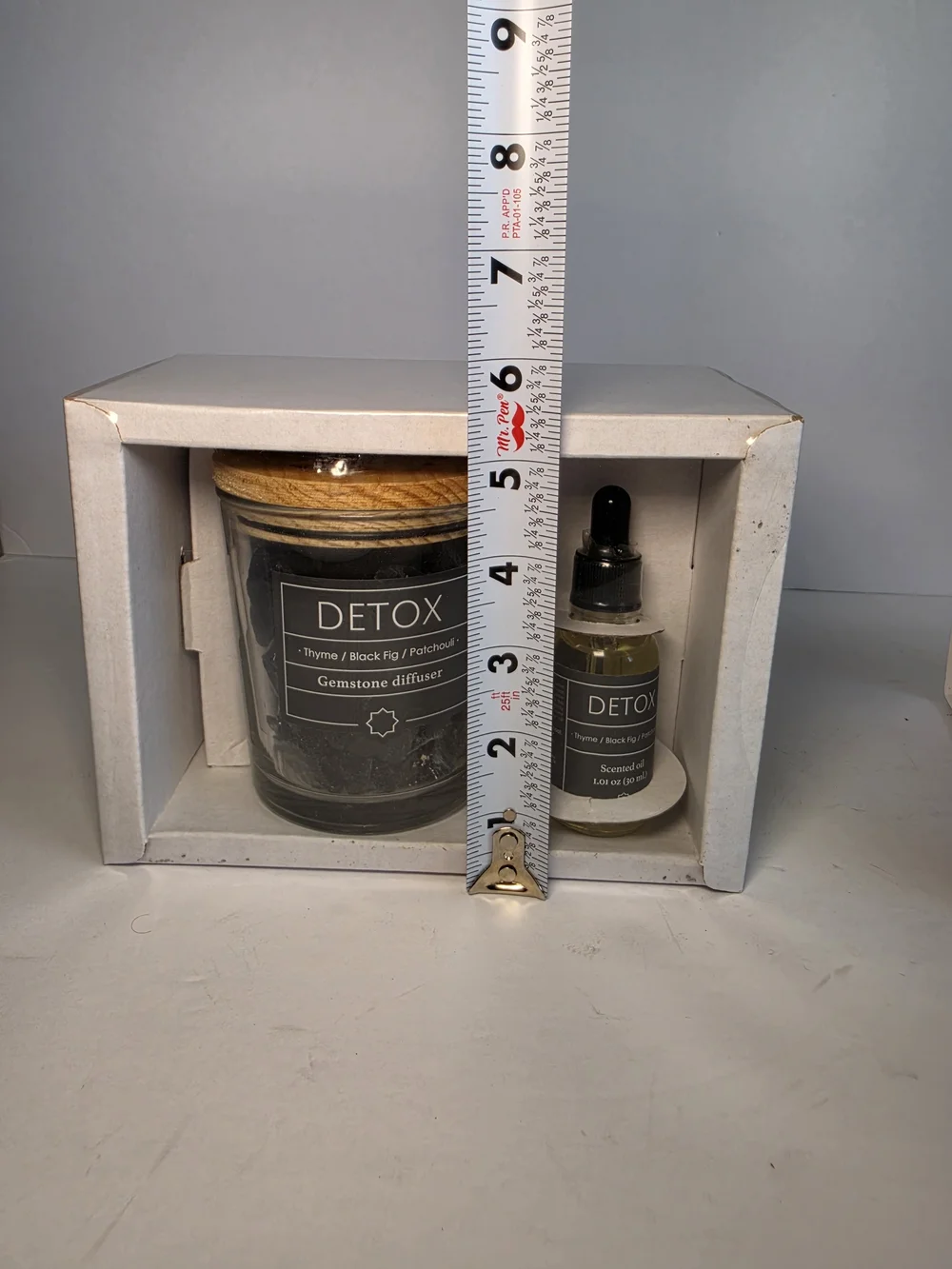 NWT F&F Salt Rock Gemstone Diffuser Set Black Essential Oil Blend Detox Modern
